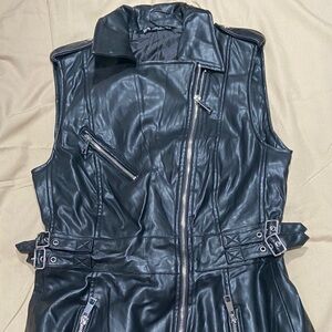 Zara Black Leather Vest